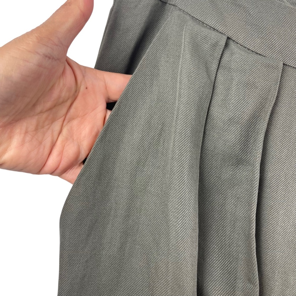 Pauw Amsterdam Women's MIDI Skirt Green Pleated Pockets Lagenlook Sz 2 - Picture 6 of 11
